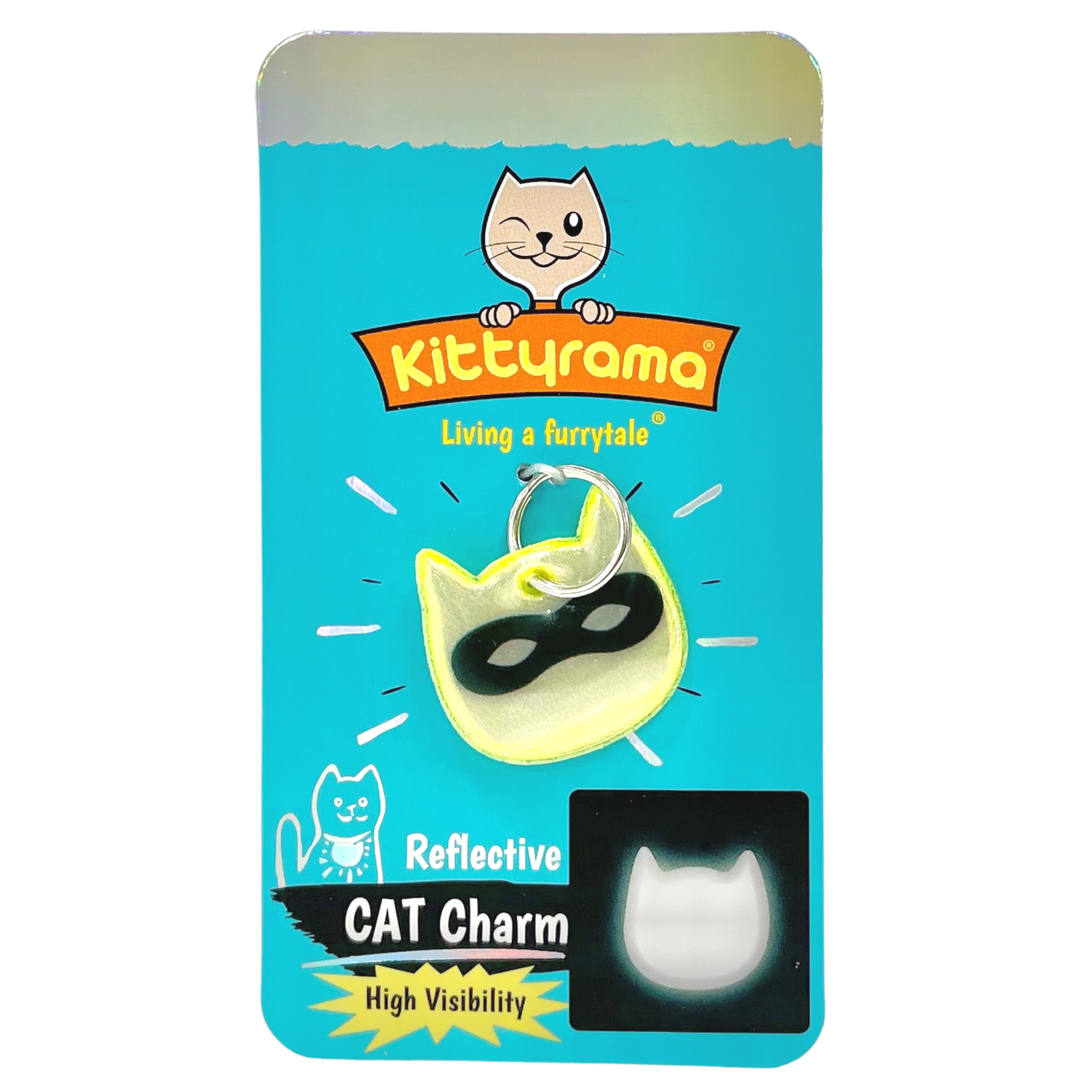 KITTYRAMA YELLOW NINJA CAT CHARM – Reflective, Safe, High Visibility | Shop Brit | UK Pet Shop | Cat Supplies