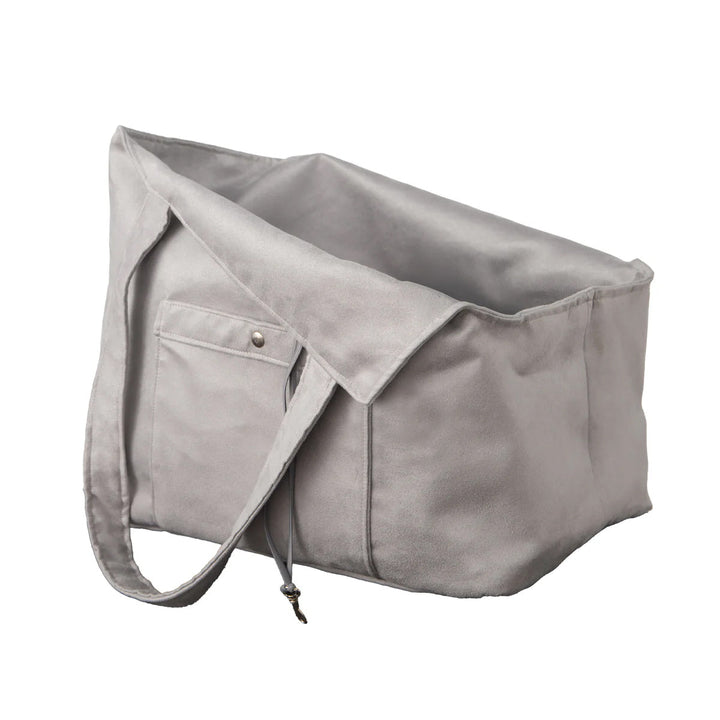Soho Poms Grey Suede Camden Bear Dog Carrier | Shop Brit | UK Pet Shop | Dog Carrier