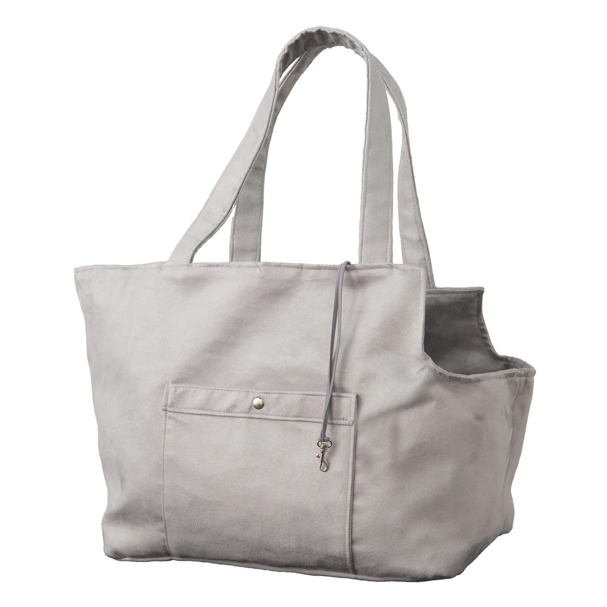 Soho Poms Grey Suede Camden Bear Dog Carrier | Shop Brit | UK Pet Shop | Dog Carrier