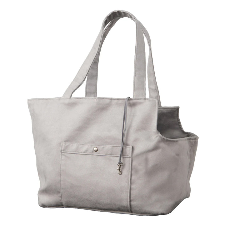 Soho Poms Grey Suede Camden Bear Dog Carrier | Shop Brit | UK Pet Shop | Dog Carrier