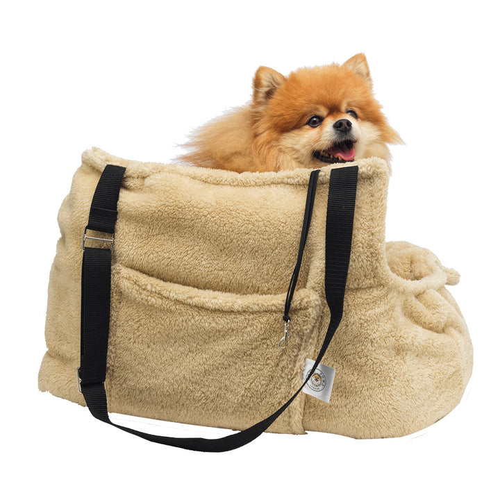 Soho Poms Beige Teddy Bear Dog Carrier | Shop Brit | UK Pet Shop | Dog Carrier