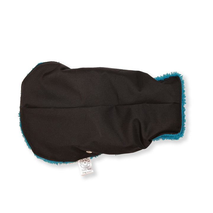Soho Poms Black & Teal Teddy Bear Waterproof Dog Jacket | Shop Brit | UK Pet Shop | Dog Coats