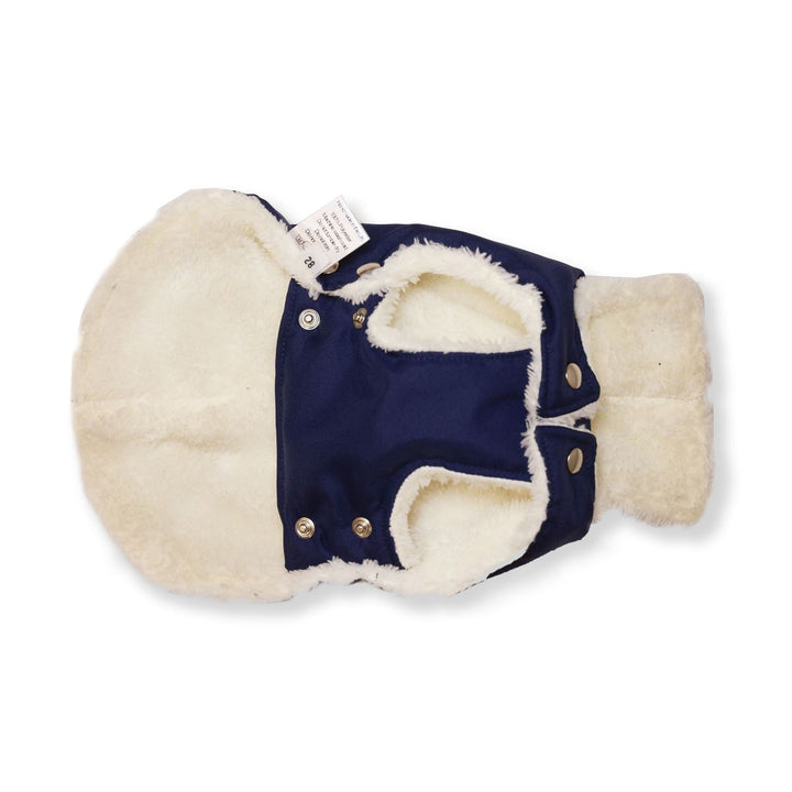 Soho Poms Blue & Ivory Teddy Bear Waterproof Dog Jacket | Shop Brit | UK Pet Shop | Dog Coats