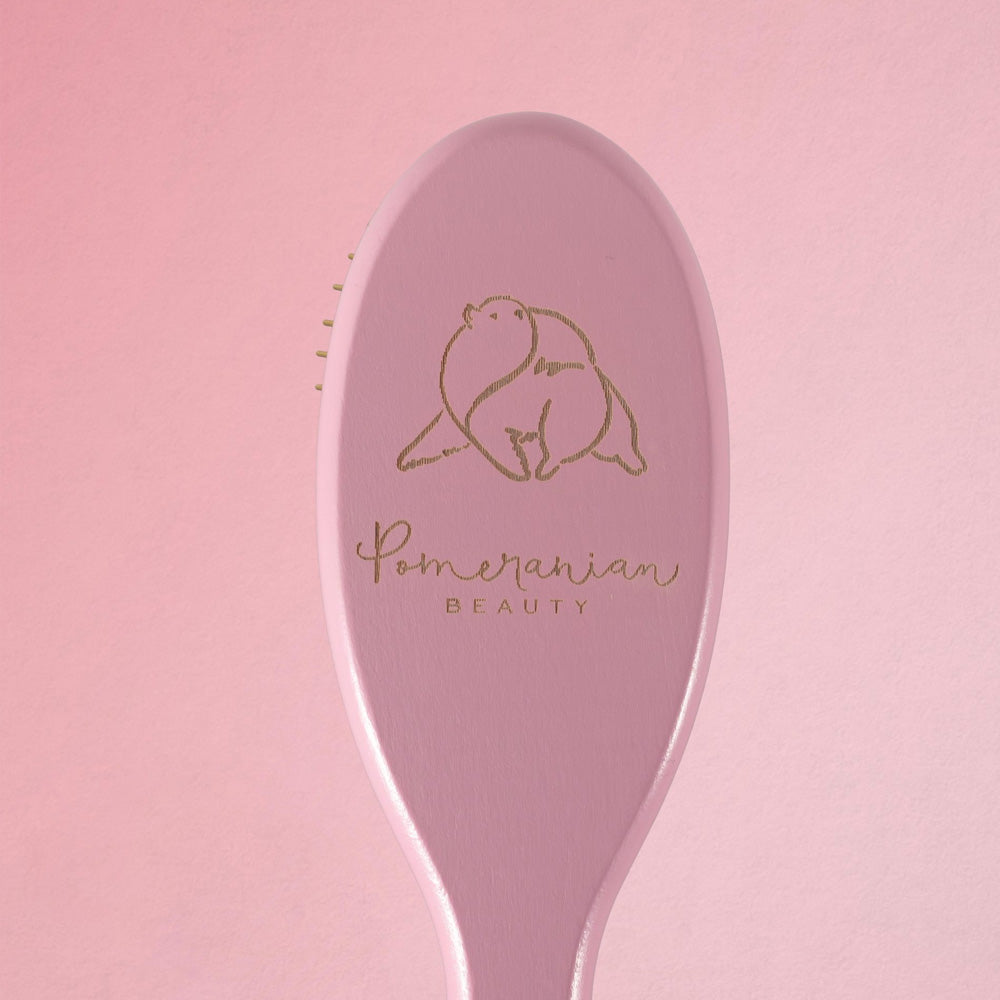 Pomeranian Beauty Rose Gold Grooming Brush | Shop Brit | UK Pet Shop | Dog Accessories