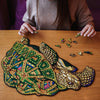 Wooden Jigsaw Puzzles For Adults&14+ Years, Table Games Magic Puzzles, Unique Irregular Shaped Wood Puzzles Make A Perfect Gift For Holiday, Christmas, Birthday, Fathers Day, Mothers Day, Wise Turtle