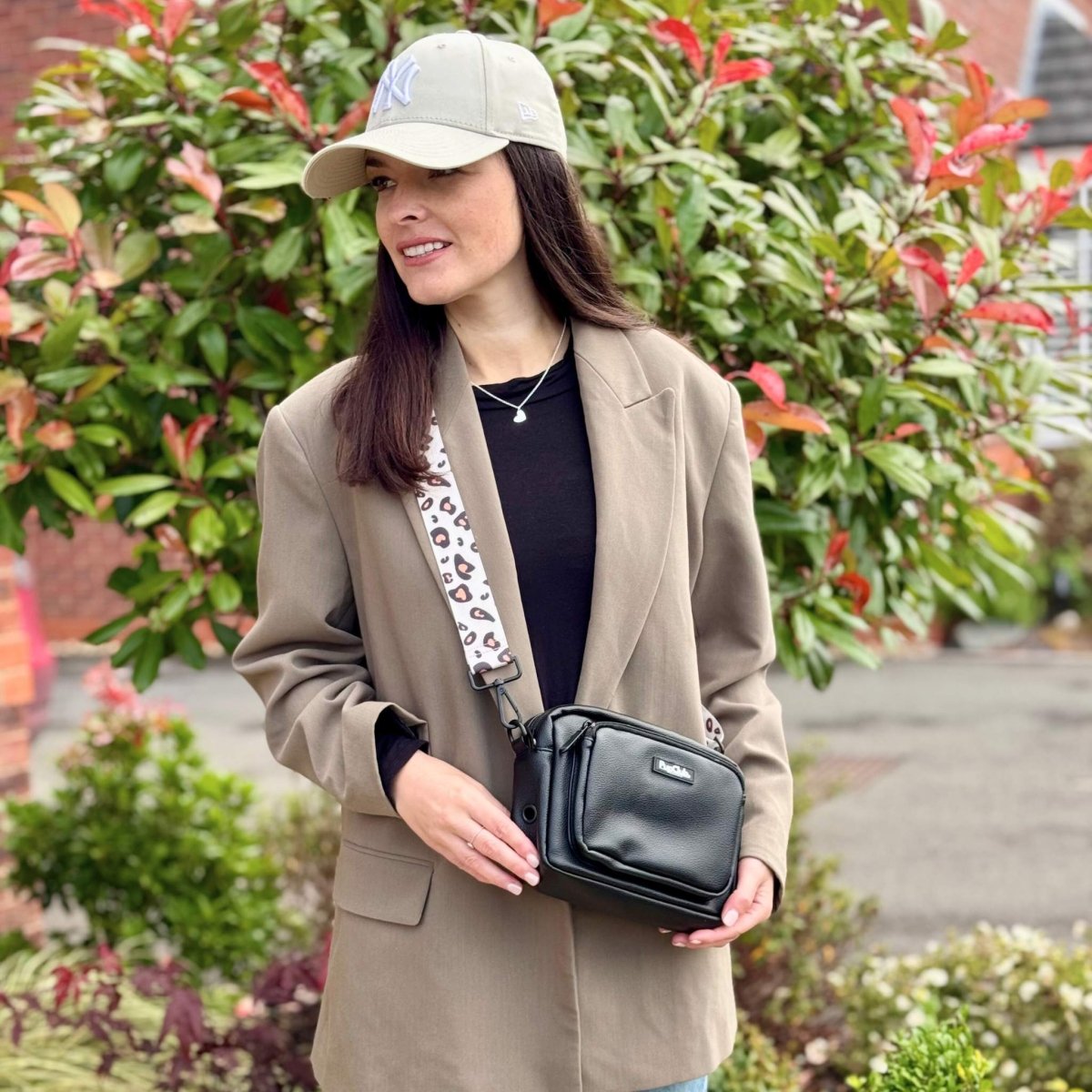 Crossbody Dog Walking Bag - Vegan Leather Black | Shop Brit | UK Pet Shop | Dog Walking Bag