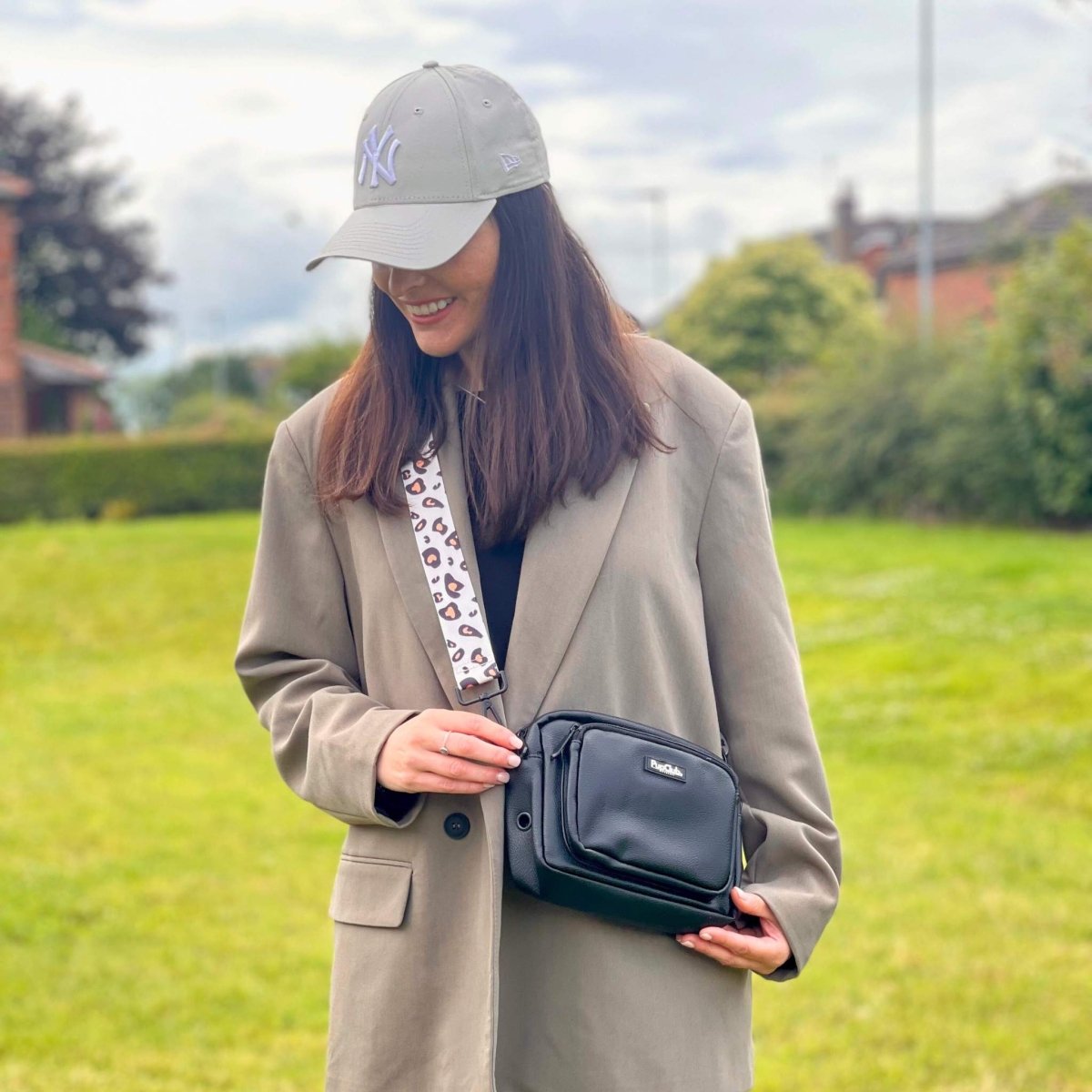 Crossbody Dog Walking Bag - Vegan Leather Black | Shop Brit | UK Pet Shop | Dog Walking Bag