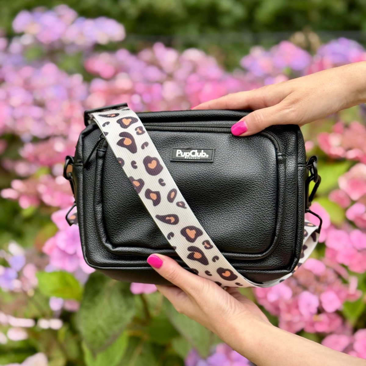 Crossbody Dog Walking Bag - Vegan Leather Black | Shop Brit | UK Pet Shop | Dog Walking Bag