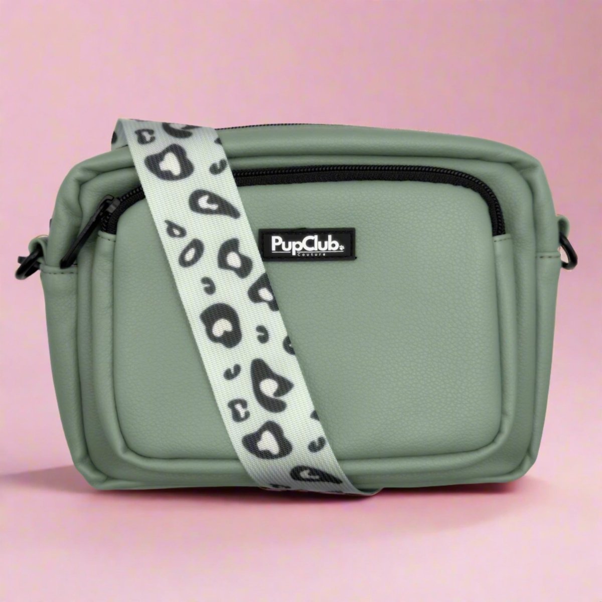 Crossbody Dog Walking Bag - Vegan Leather Sage Green | Shop Brit | UK Pet Shop | Dog Walking Bag