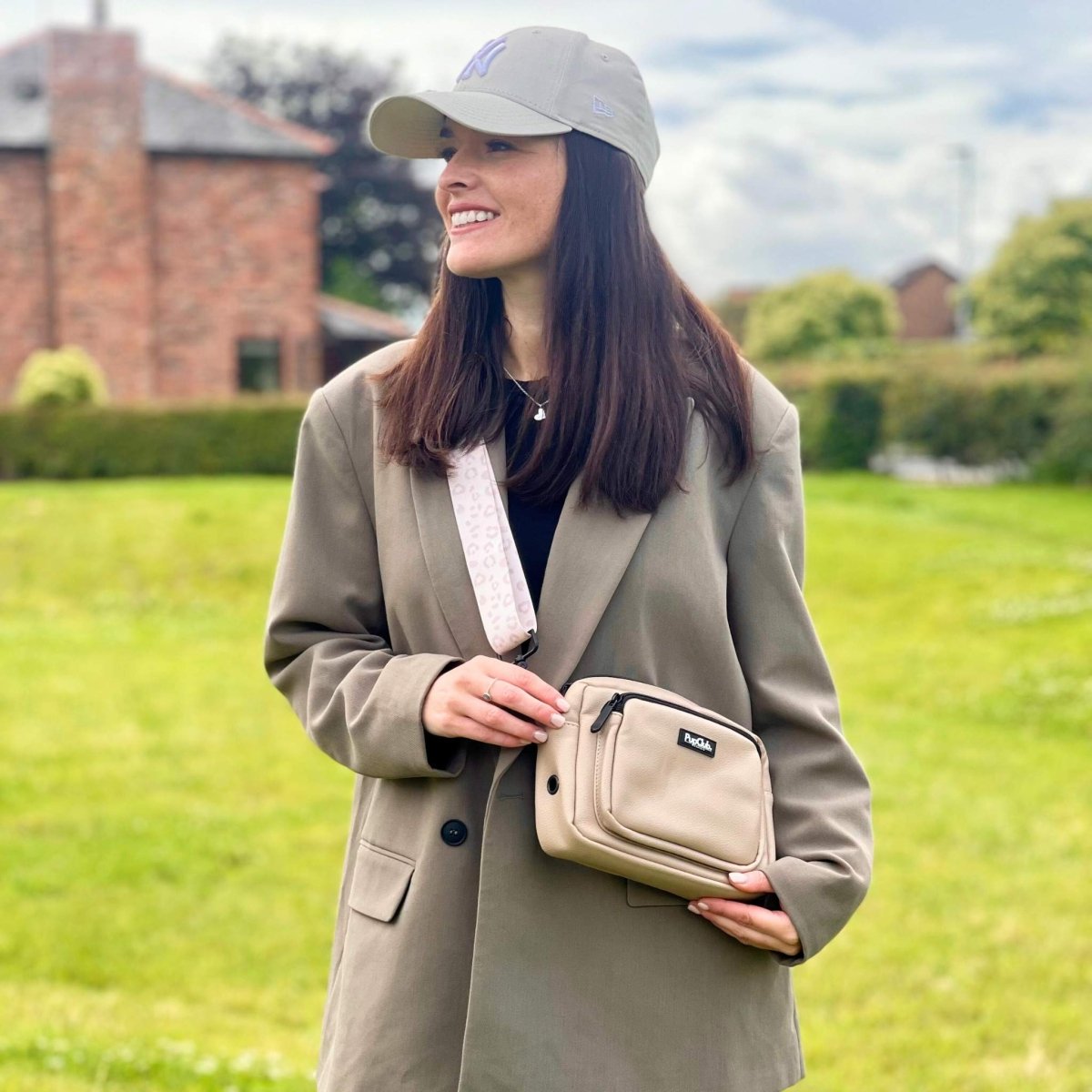 Crossbody Dog Walking Bag - Vegan Leather Tan | Shop Brit | UK Pet Shop | Dog Walking Bag