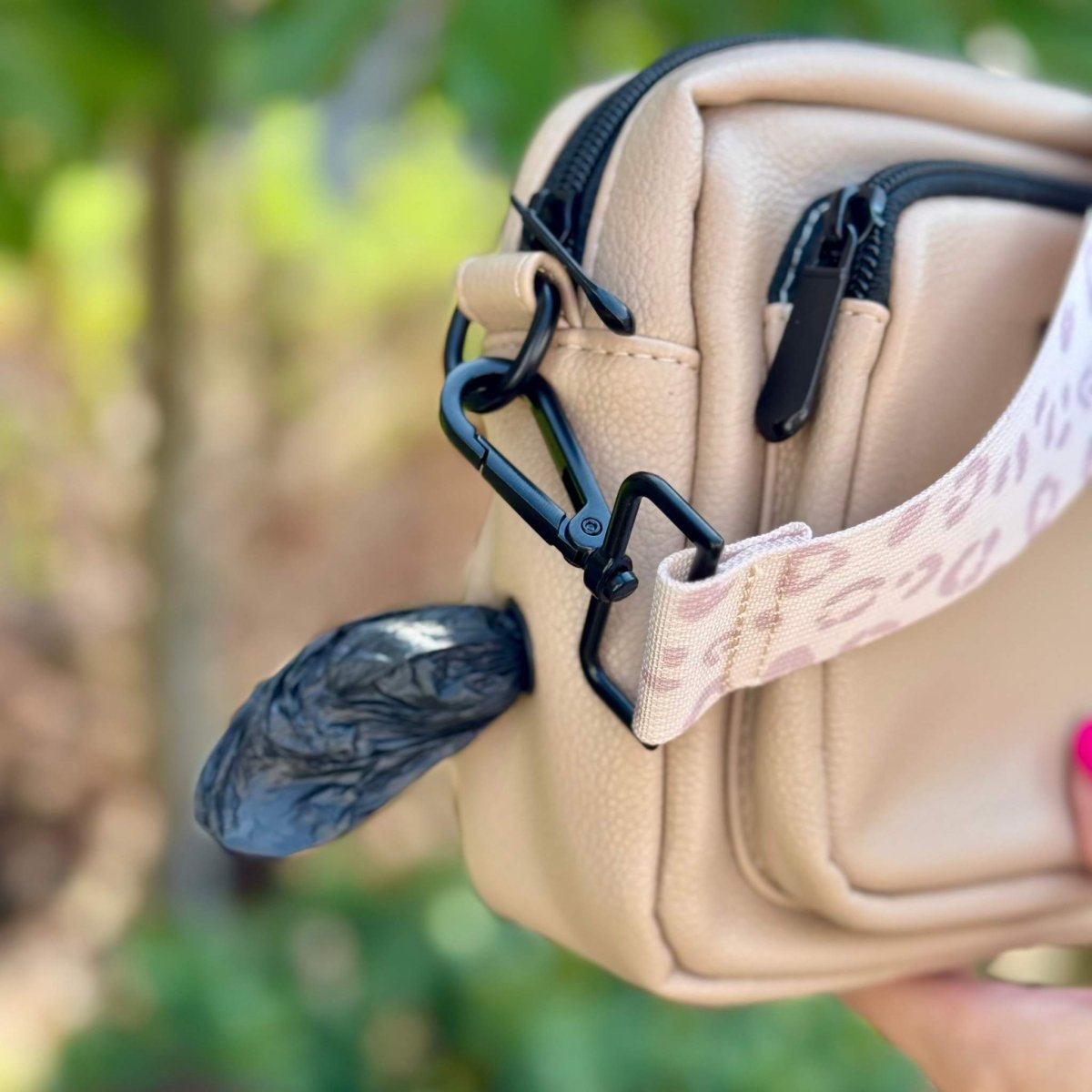 Crossbody Dog Walking Bag - Vegan Leather Tan | Shop Brit | UK Pet Shop | Dog Walking Bag