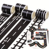 1.89inch*196.85inch Creative Transportation Railway Road And Paper Tape DIY Scrapbook Sticker Labels Craft Masking Tape Car Games