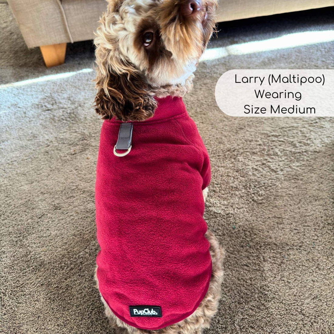 Dog Fleece Coat - Berry Red