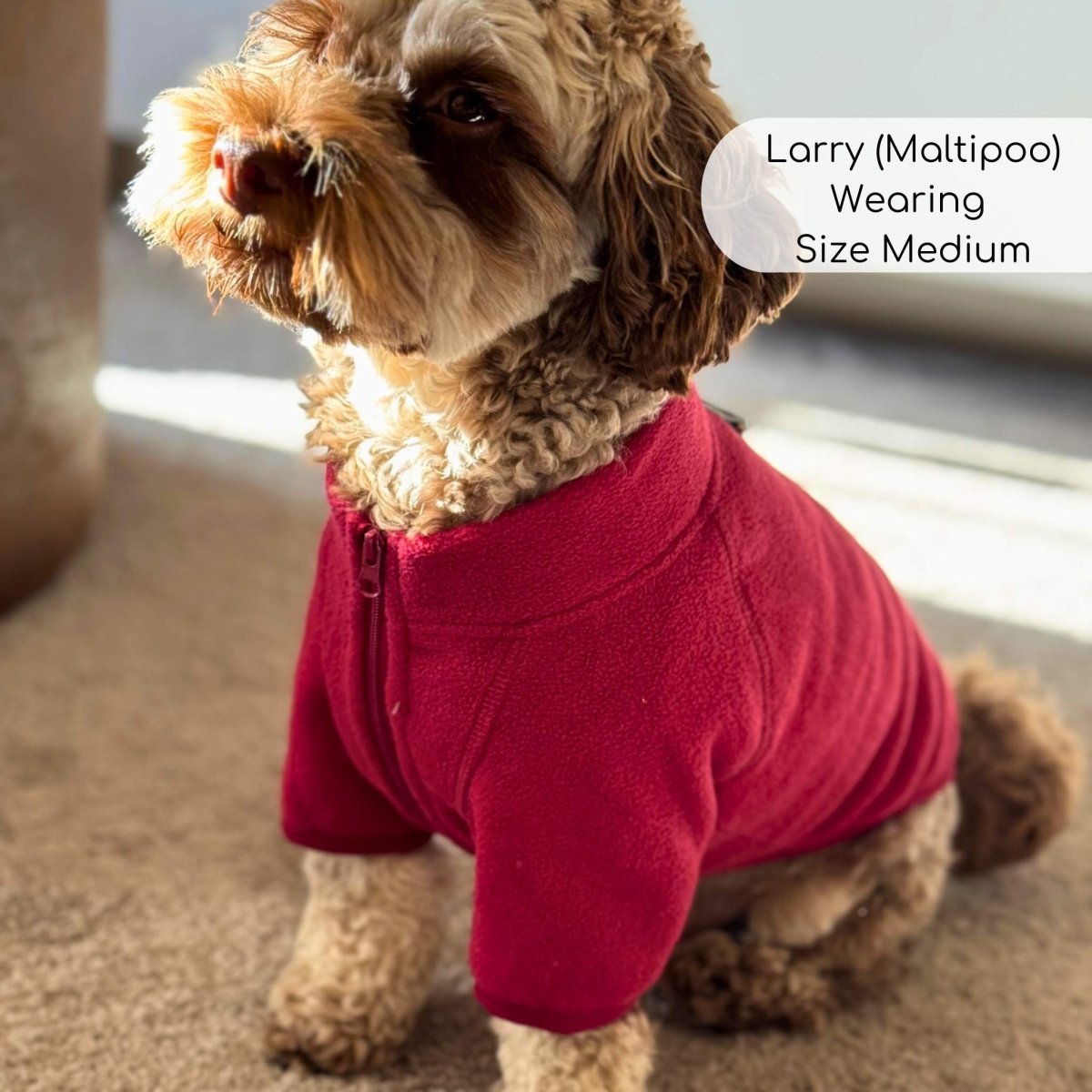 Dog Fleece Coat - Berry Red