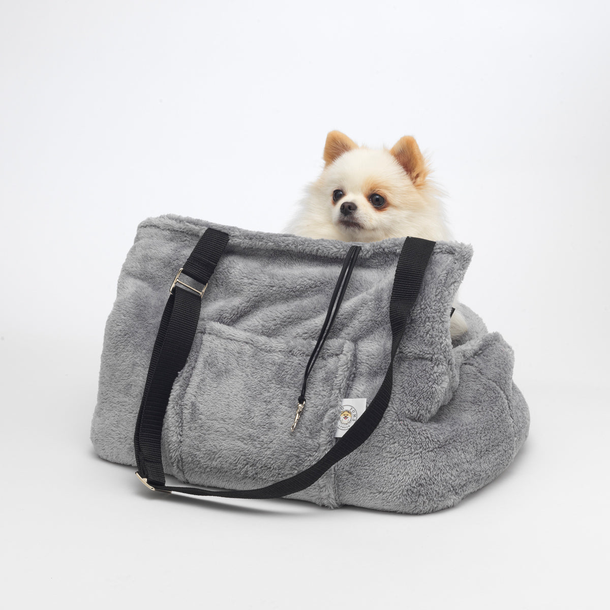 Soho Poms Grey Teddy Bear Dog Carrier | Shop Brit | UK Pet Shop | Dog Carrier