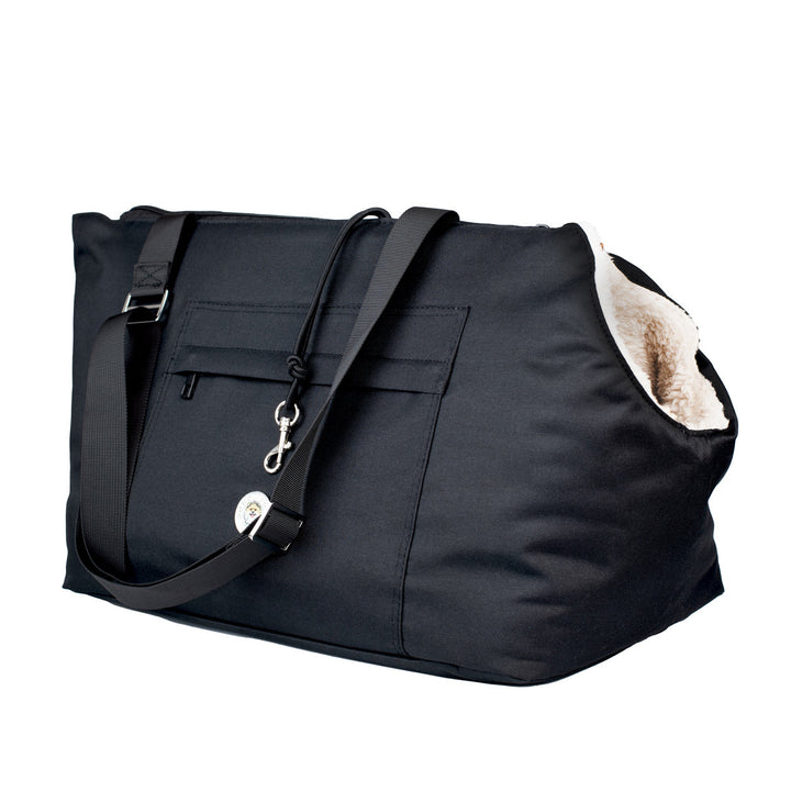 Soho Poms Black & Cream Rainy Bear Pet Carrier - Ideal for Dogs & Cats | Shop Brit | UK Pet Shop | Dog Carrier