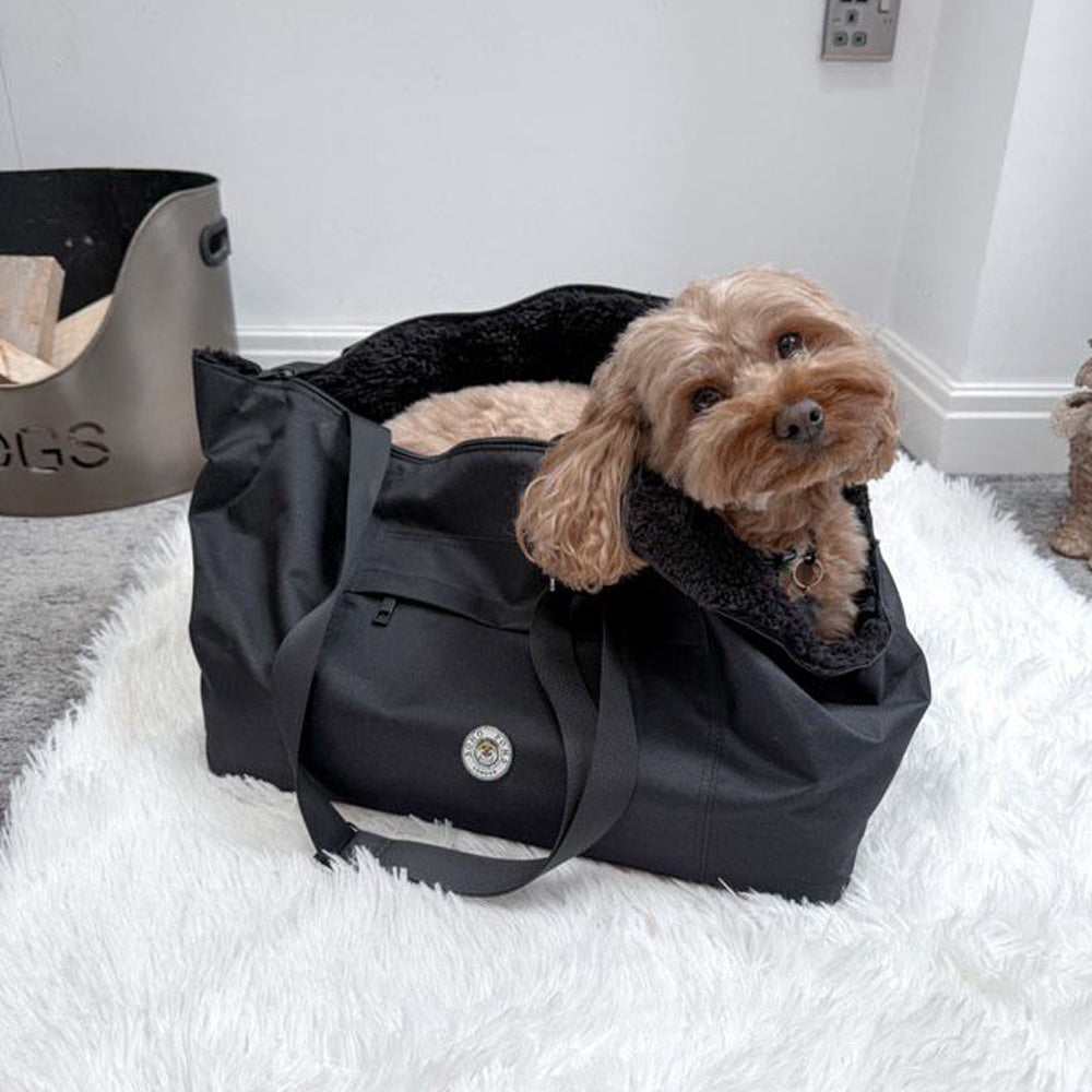 Soho Poms Black Rainy Bear Pet Carrier - Ideal for Dogs & Cats | Shop Brit | UK Pet Shop | Dog Carrier