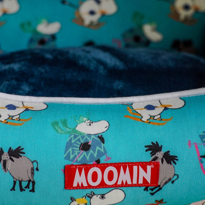 Moomins Blue Ski Holidays Bed by SohoPoms | Shop Brit | UK Pet Shop | Dog Beds